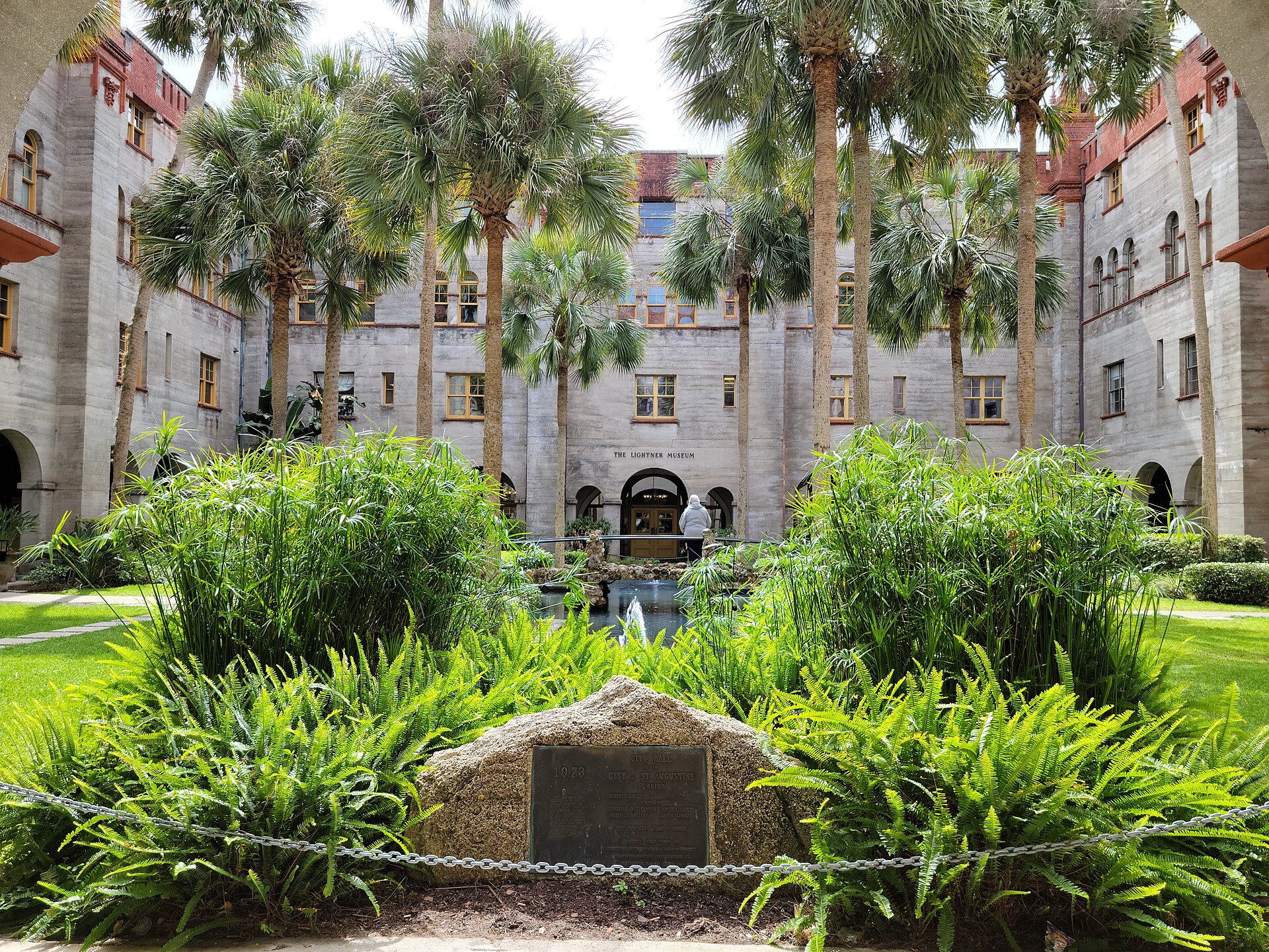 The inner courtyard of the Lightner Museum, once the Alcazar Hotel