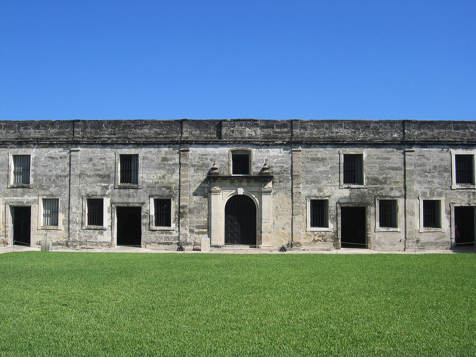 The coquina walls of the Castillo de San Marcos