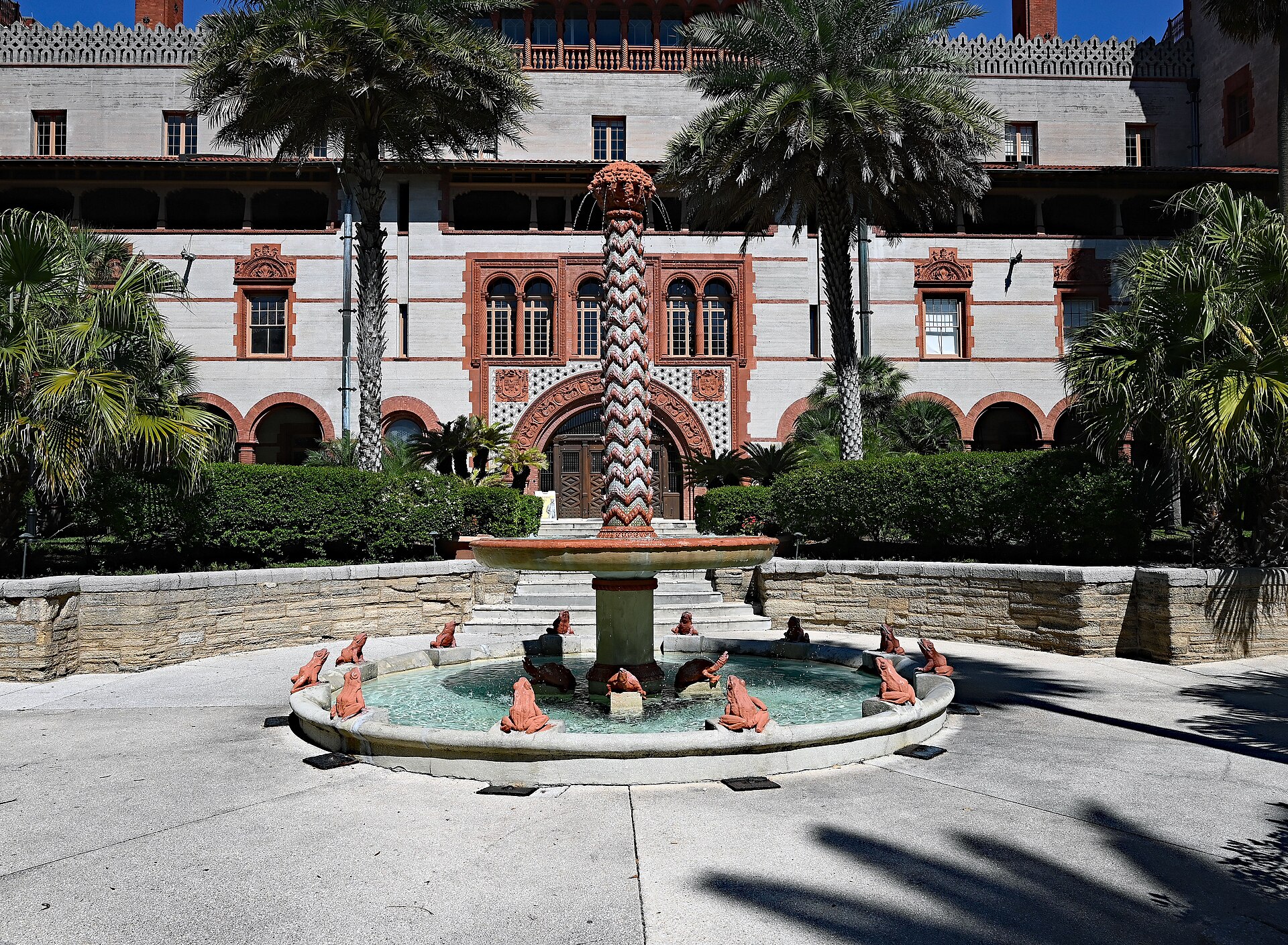 The fountain courtyard at Flagler College